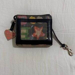 Dooney & Bourke Black Multicolored Card Holder